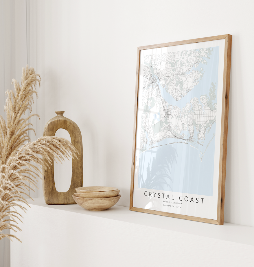Crystal Coast NC Map Print