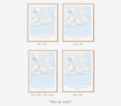 Crystal Coast NC Map Print
