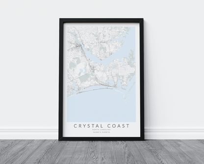 Crystal Coast NC Map Print