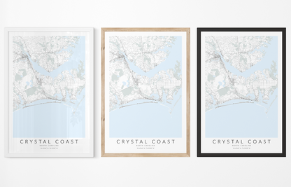 Crystal Coast NC Map Print