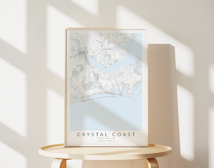 Crystal Coast NC Map Print