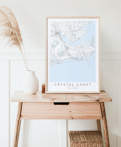 Crystal Coast NC Map Print