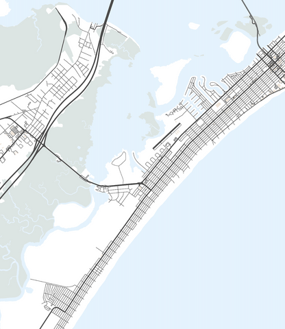 Ocean City NJ Map Print