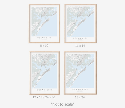 Ocean City NJ Map Print