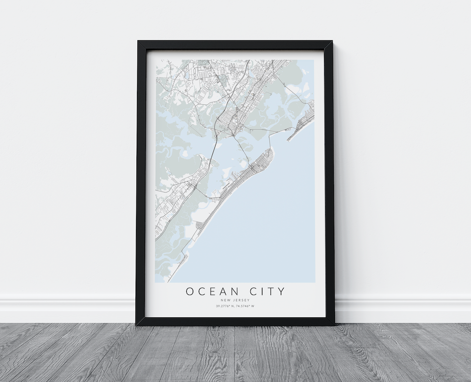 Ocean City NJ Map Print