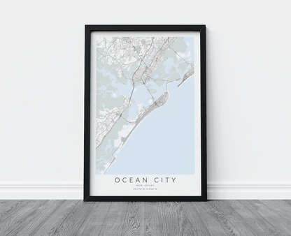 Ocean City NJ Map Print