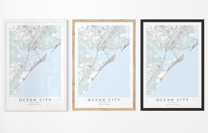 Ocean City NJ Map Print