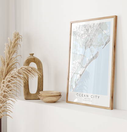 Ocean City NJ Map Print