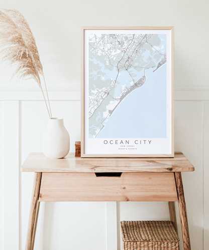 Ocean City NJ Map Print