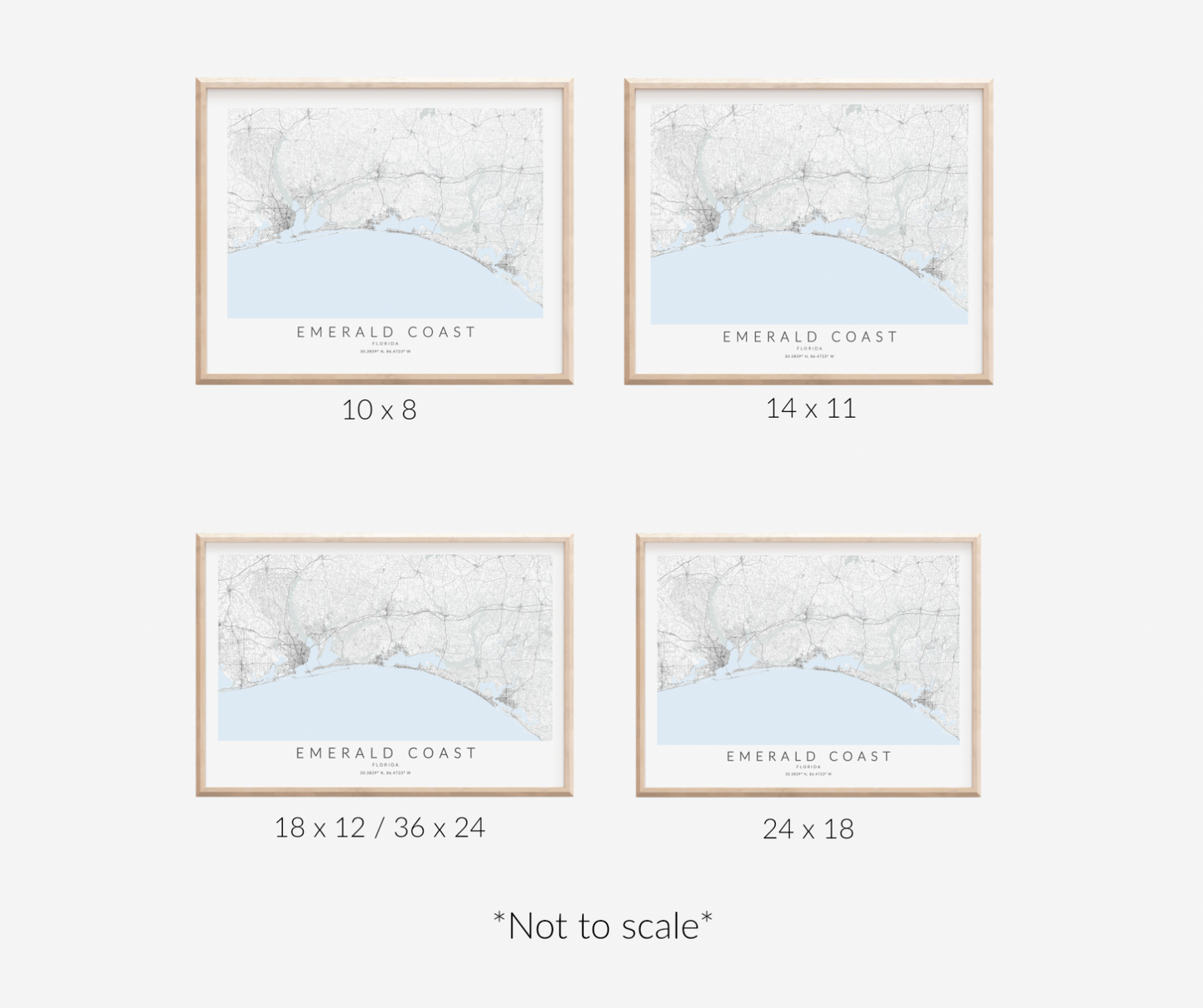Emerald Coast Map Print