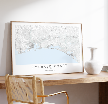 Emerald Coast Map Print