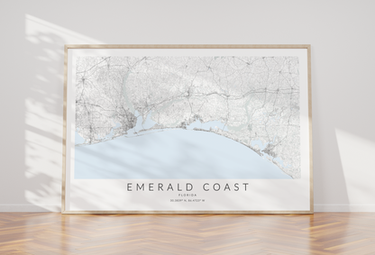 Emerald Coast Map Print