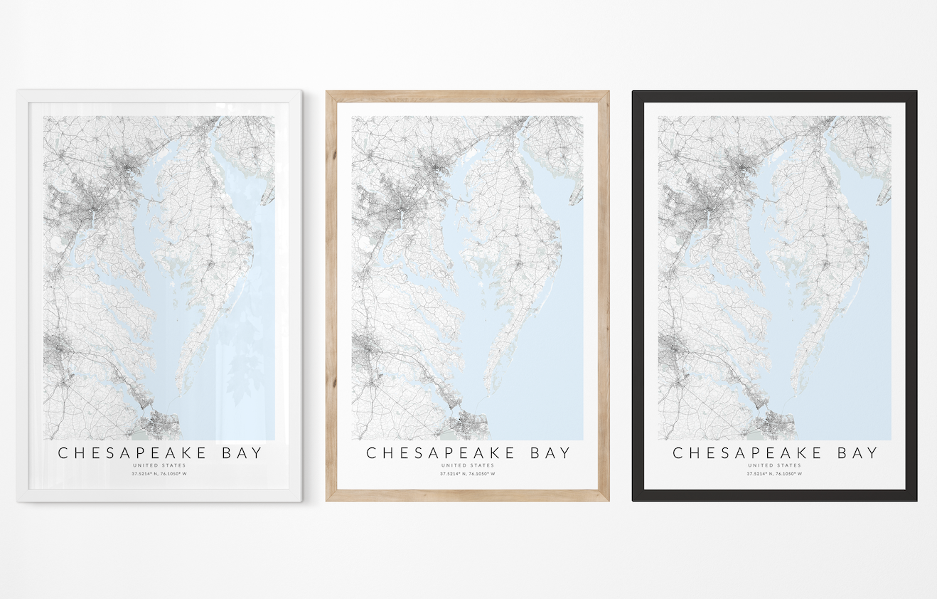 Chesapeake Bay Map Print