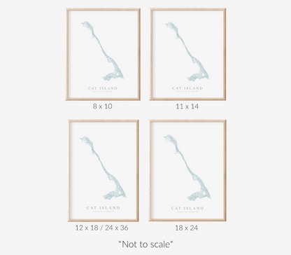 Cat Island Bahamas Map Print