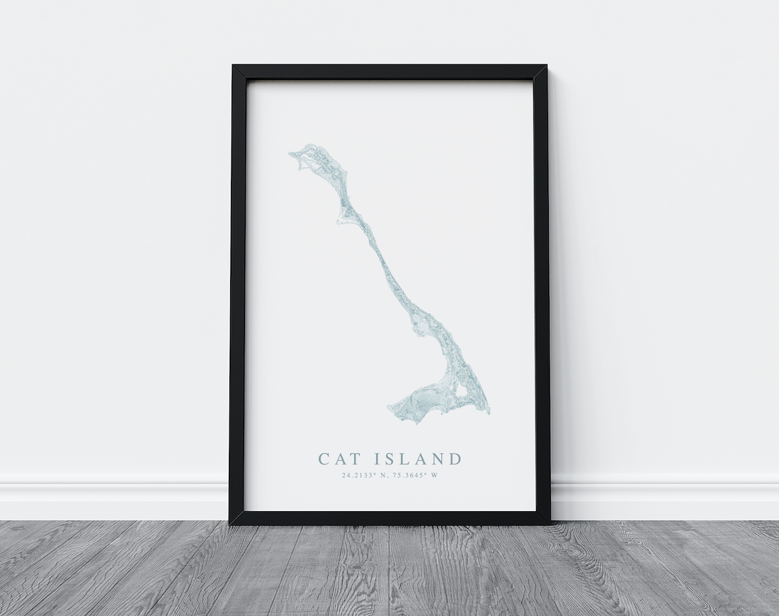 Cat Island Bahamas Map Print