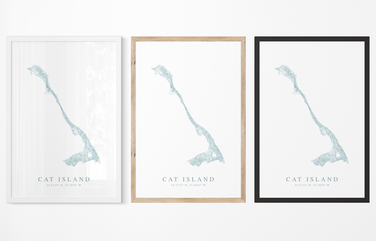 Cat Island Bahamas Map Print