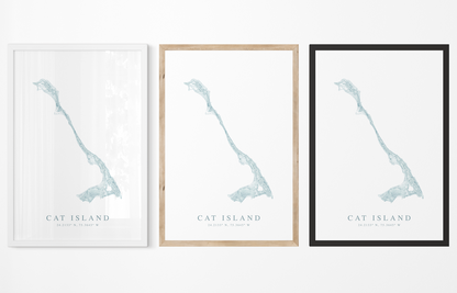 Cat Island Bahamas Map Print