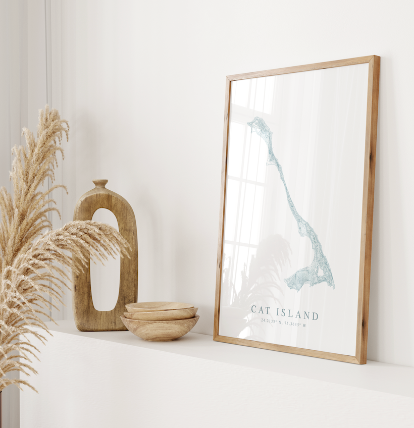 Cat Island Bahamas Map Print