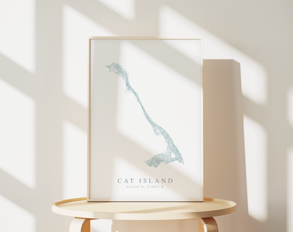 Cat Island Bahamas Map Print