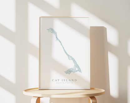 Cat Island Bahamas Map Print