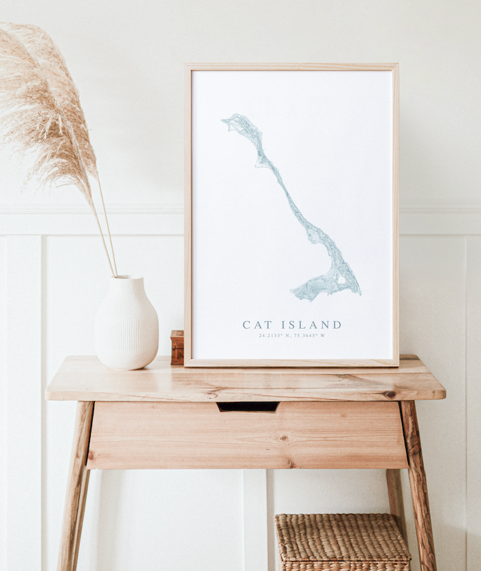 Cat Island Bahamas Map Print