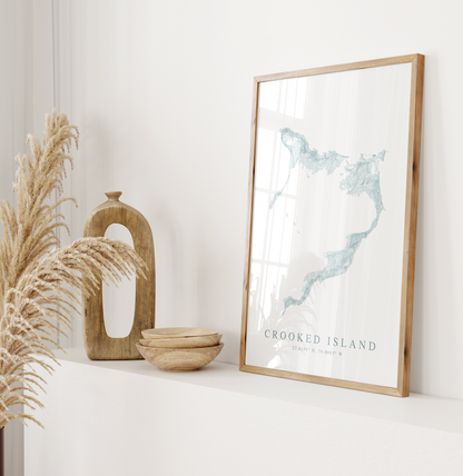 Crooked Island Bahamas Map Print