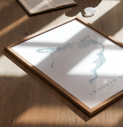 Crooked Island Bahamas Map Print