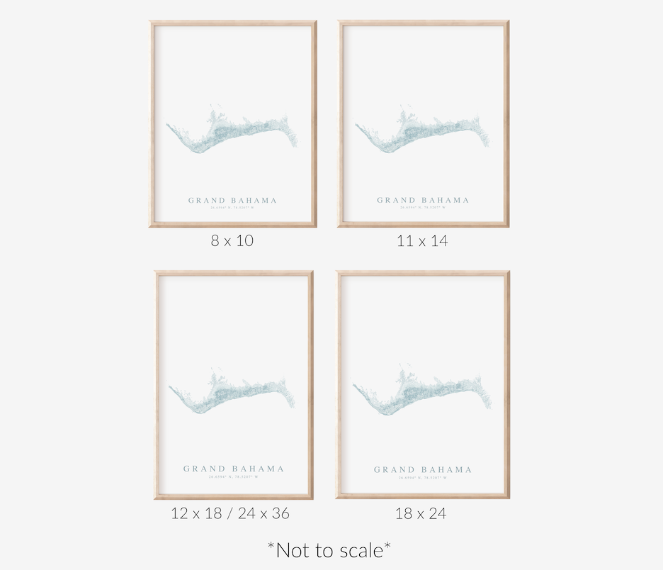 Grand Bahama Map Print