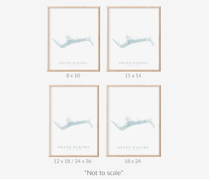 Grand Bahama Map Print