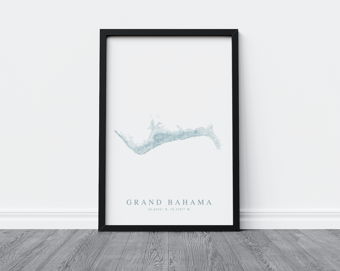 Grand Bahama Map Print