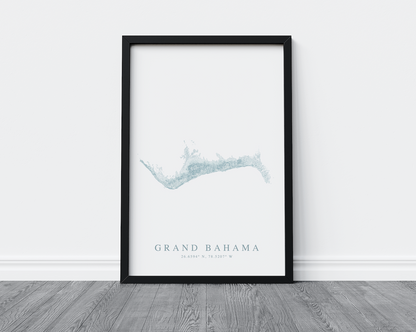 Grand Bahama Map Print