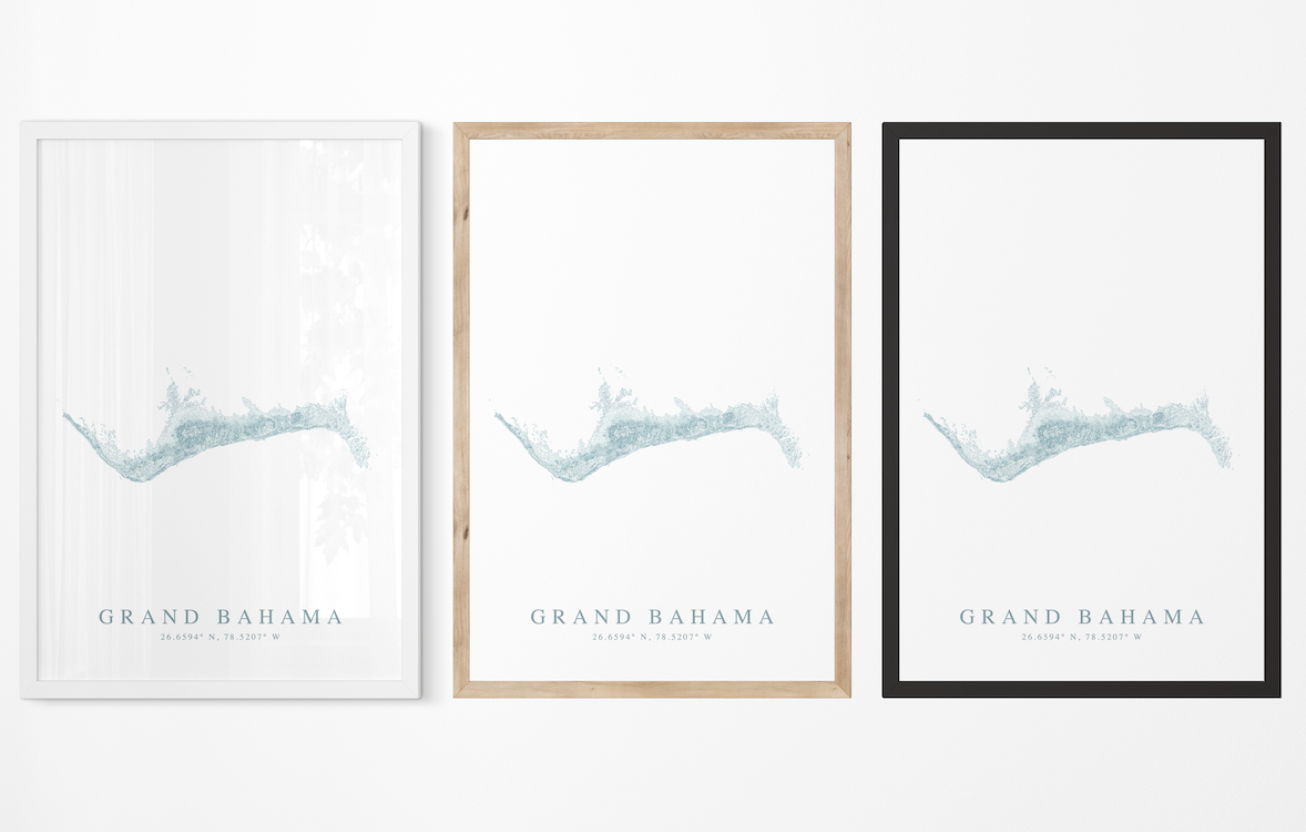 Grand Bahama Map Print
