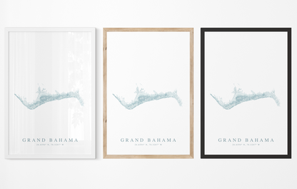 Grand Bahama Map Print