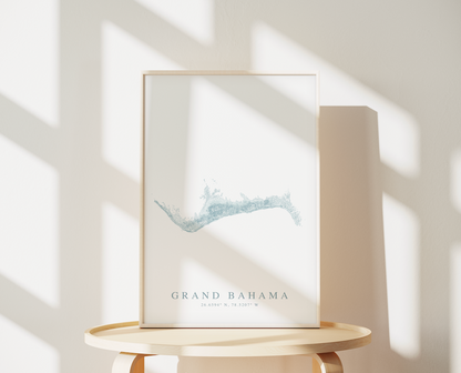 Grand Bahama Map Print