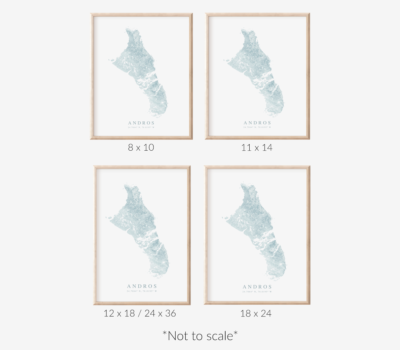 Andros Bahamas Map Print