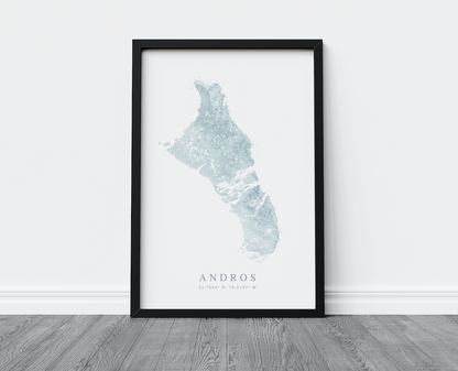 Andros Bahamas Map Print