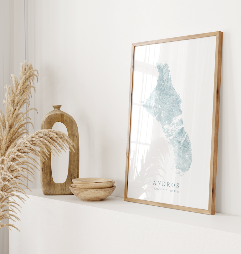 Andros Bahamas Map Print