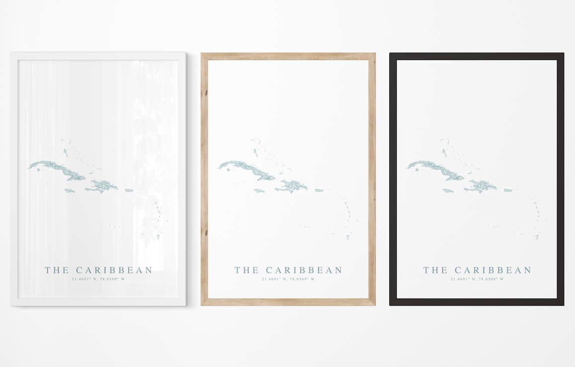 Caribbean Map Print