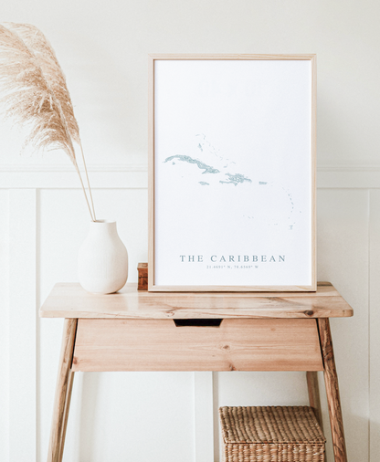 Caribbean Map Print