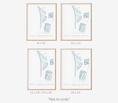 Pass-a-Grille Beach Map Print