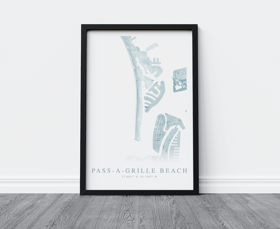 Pass-a-Grille Beach Map Print