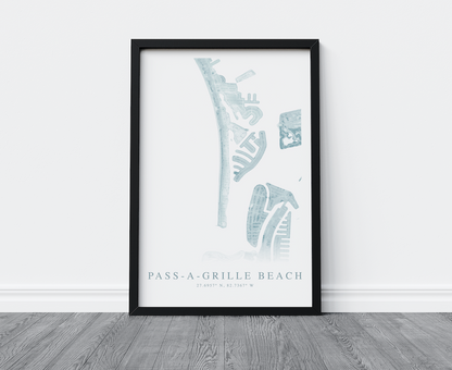 Pass-a-Grille Beach Map Print