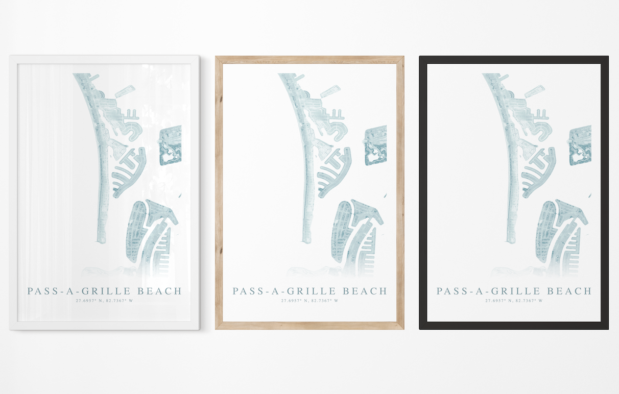 Pass-a-Grille Beach Map Print