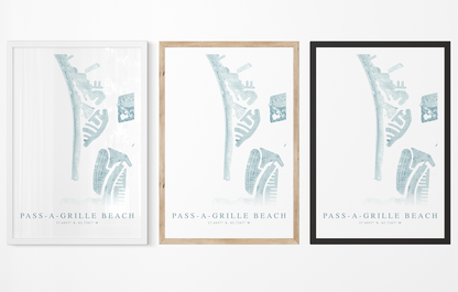 Pass-a-Grille Beach Map Print