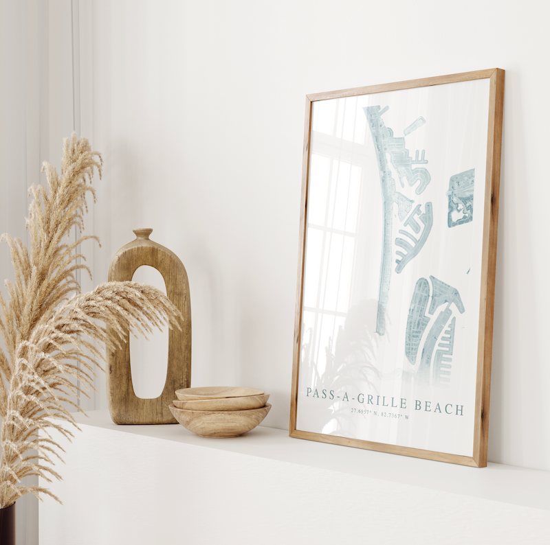 Pass-a-Grille Beach Map Print