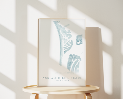 Pass-a-Grille Beach Map Print