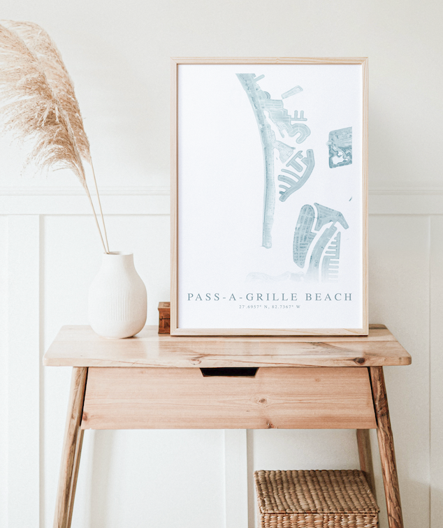 Pass-a-Grille Beach Map Print