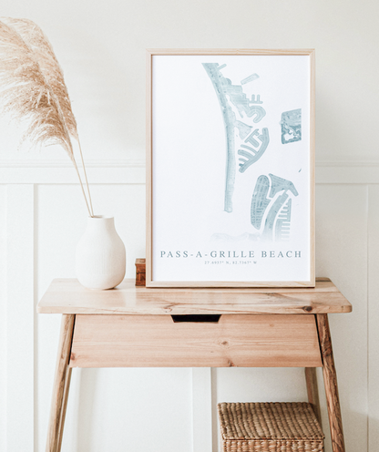 Pass-a-Grille Beach Map Print
