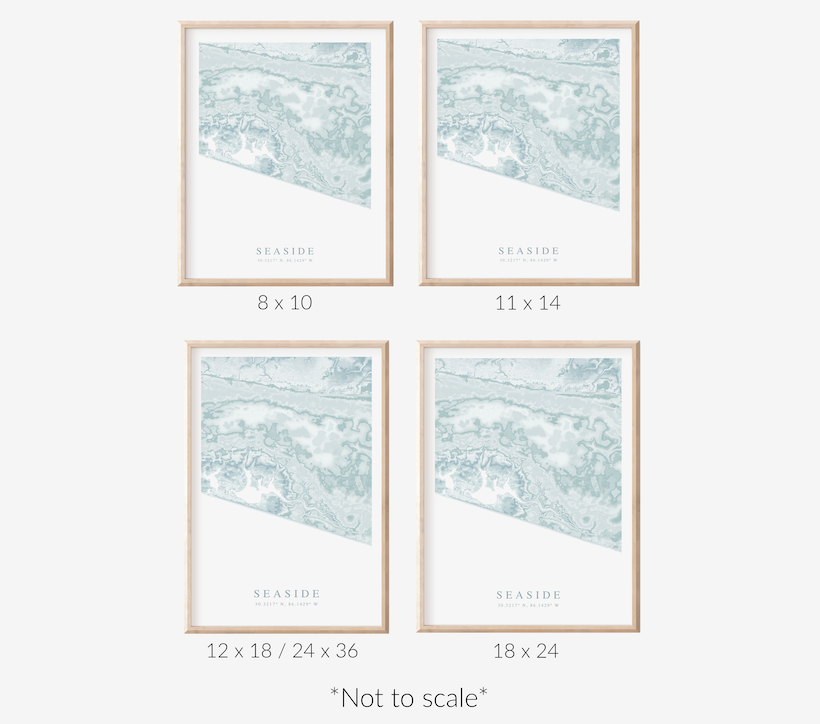 Seaside FL Map Print