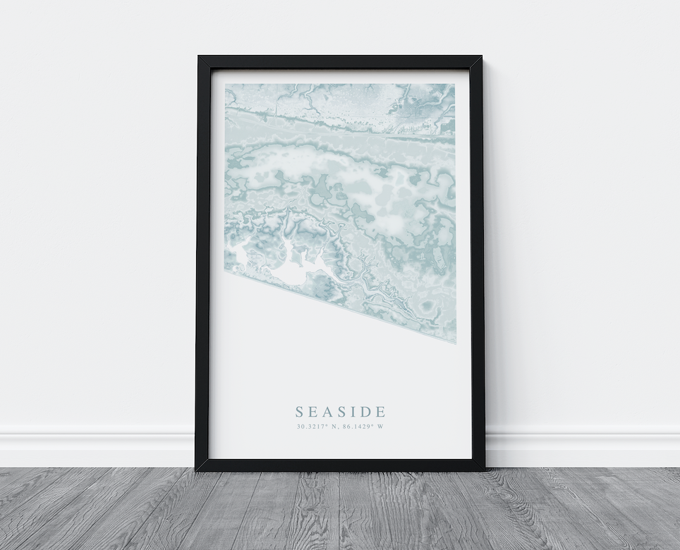 Seaside FL Map Print
